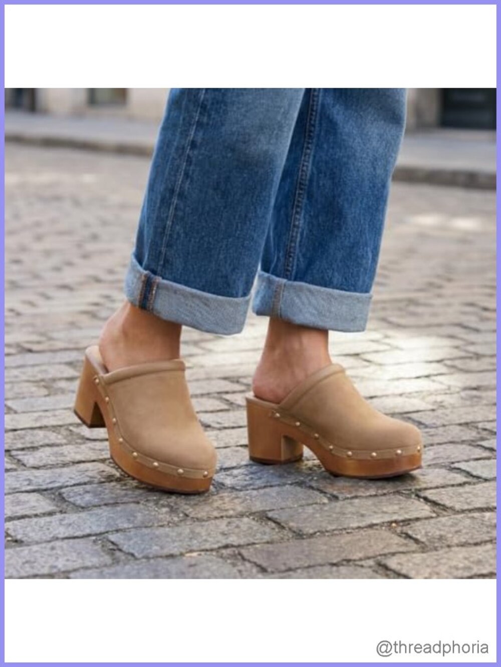 CUSHIONAIRE Women's Heeled Faux Wood Clogs Memory Foam Slip-On Mules - Picture 2 of 6